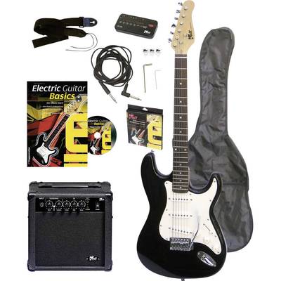 Voggenreiter EG100 Elektrische gitaarset  Zwart Incl. tas, Incl. versterker
