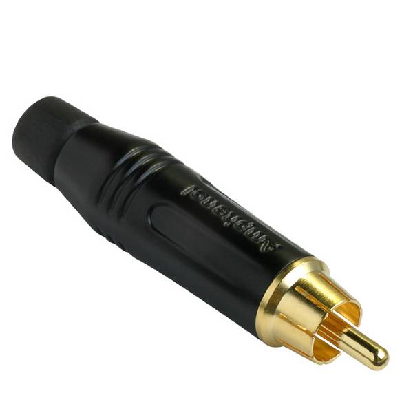 AMPHENOL ACPR-BLK Connector: RCA; stekker; mannelijk; recht; solderen; zwart; verguld - 1 stuk