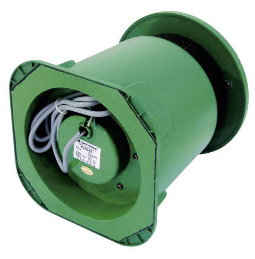 Groene ventilator met kabel, zijaanzicht. Apparaat voor ventilatie en luchtcirculatie in binnenruimtes.