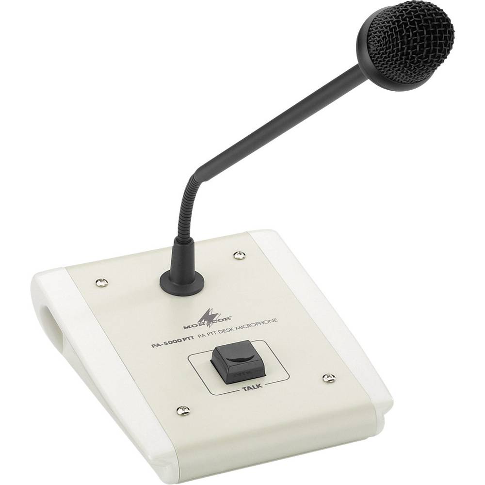 Monacor PA-5000PTT Zwanenhals Spraakmicrofoon Zendmethode:Kabelgebonden