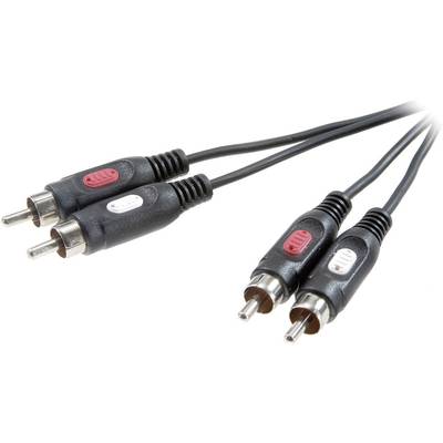 SpeaKa Professional SP-7869760 Cinch Audio Aansluitkabel [2x Cinch-stekker - 2x Cinch-stekker] 0.50 m Zwart 
