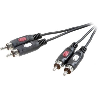 SpeaKa Professional SP-7870196 Cinch Audio Aansluitkabel [2x Cinch-stekker - 2x Cinch-stekker] 5.00 m Zwart 