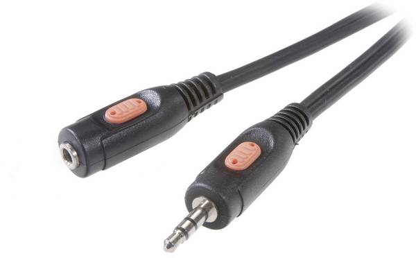 SpeaKa Professional SP-7870228 Jackplug Audio Verlengkabel [1x Jackplug male 3,5 mm - 1x Jackplug female 3,5 mm] 10.00 m Zwart