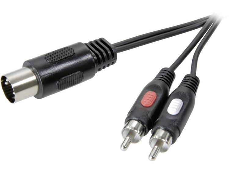SpeaKa Professional DIN-aansluiting-Cinch Audio Aansluitkabel [1x Diodestekker 5-polig (DIN) 2x Cinc