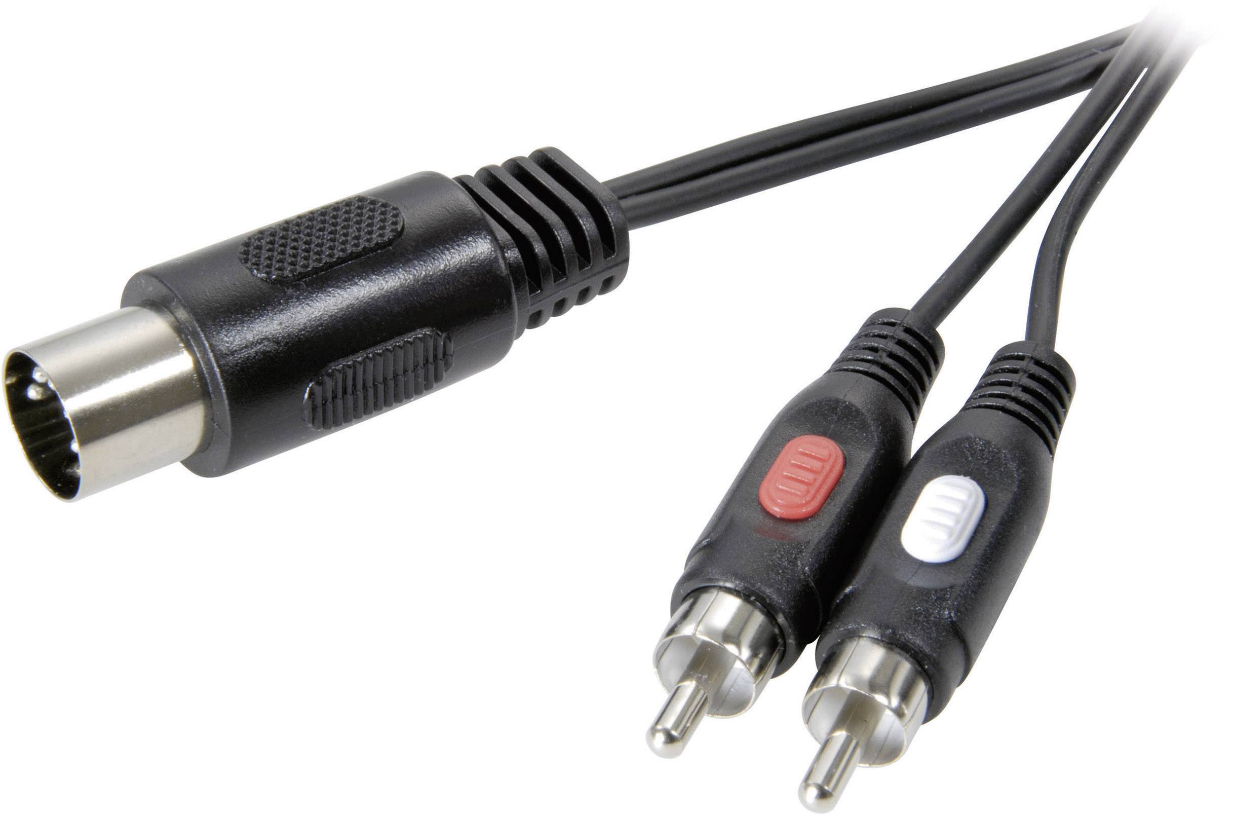 SpeaKa Professional SP-7870640 DIN-aansluiting / Cinch Audio Aansluitkabel [1x Diodestekker 5-polig (DIN) - 2x Cinch-ste