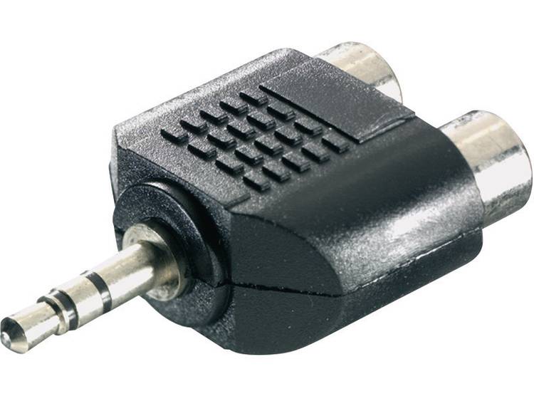 SpeaKa Professional Jackplug-Cinch Audio Y-adapter [1x Jackplug male 3.5 mm 2x Cinch-koppeling] Zwar