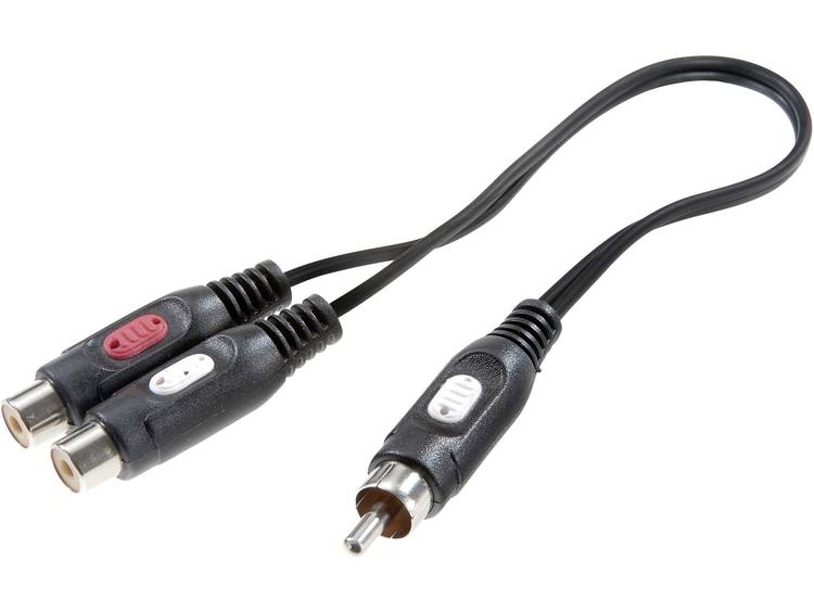 SpeaKa Professional Cinch Audio Y-adapter [1x Cinch-stekker 2x Cinch-koppeling] Zwart