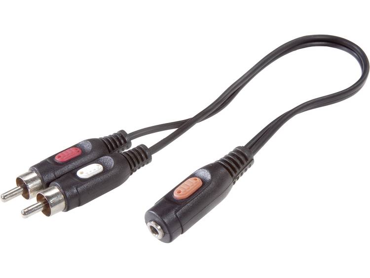 SpeaKa Professional Cinch-Jackplug Audio Aansluitkabel [2x Cinch-stekker 1x Jackplug female 3.5 mm] 
