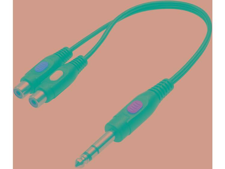SpeaKa Professional Jackplug-Cinch Audio Y-adapter [1x Jackplug male 6.3 mm 2x Cinch-koppeling] Zwar