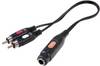 SpeaKa Professional SP-7869828 Cinch / Jackplug Audio Verlengkabel [2x Cinch-stekker - 1x Jackplug female 6,3 mm] 20.00 cm Zwart