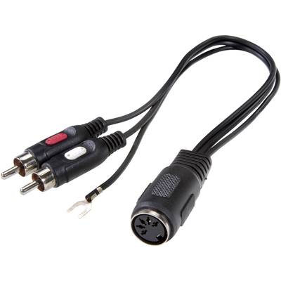 SpeaKa Professional SP-7869832  Cinch / DIN-aansluiting Audio Y-adapter [1x DIN-bus 5-polig - 2x Cinch-stekker] Zwart