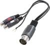 SpeaKa Professional SP-1300456 Cinch / DIN-aansluiting Audio Y-adapter [1x Diodestekker 5-polig (DIN) - 2x Cinch-koppeling] Zwart