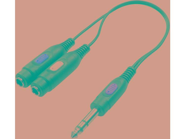 SpeaKa Professional Jackplug Audio Y-adapter [1x Jackplug male 6.3 mm 2x Jackplug female 6.3 mm] Zwa