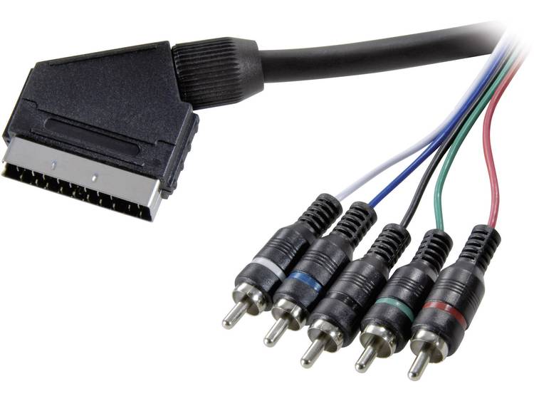 SpeaKa Professional Component cinch-SCART TV, receiver Aansluitkabel [5x Cinch-stekker 1x SCART-stek