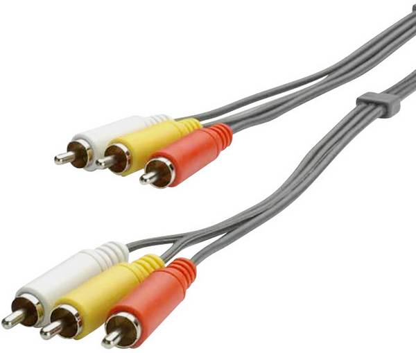 SpeaKa Professional Composite cinch AV Aansluitkabel [3x Cinch-stekker - 3x Cinch-stekker] 3 m Zwart