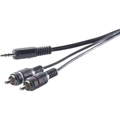 SpeaKa Professional SP-1300904 Cinch / Jackplug Audio Aansluitkabel [2x Cinch-stekker - 1x Jackplug male 3,5 mm] 5.00 m 