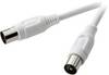 SpeaKa Professional Antenne Aansluitkabel [1x Antennestekker 75 Ω - 1x Antennebus 75 Ω] 2.50 m 75 dB Wit
