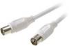 SpeaKa Professional Antenne Aansluitkabel [1x Antennestekker 75 Ω - 1x Antennebus 75 Ω] 7.50 m 90 dB Wit