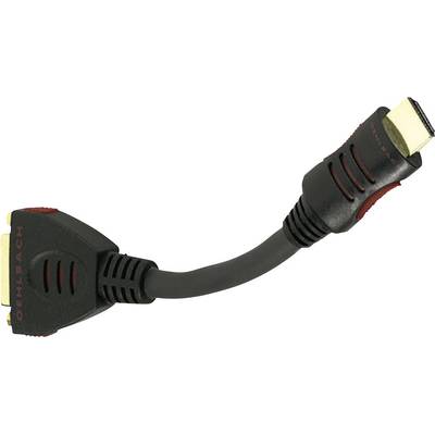 Oehlbach 8526 HDMI / DVI Adapter [1x HDMI-stekker - 1x DVI-bus 24+1-polig] Zwart Vergulde steekcontacten 10.00 cm