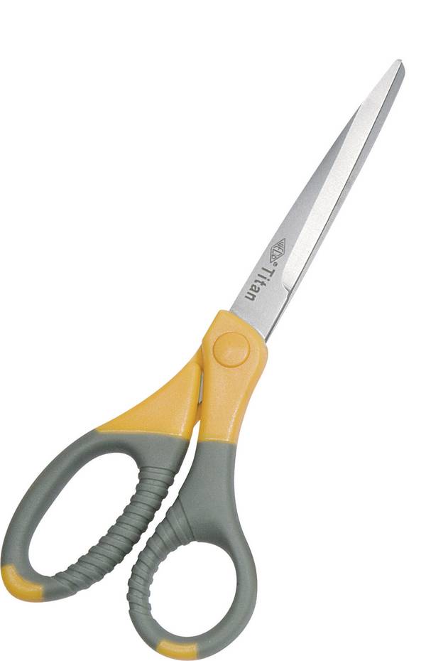 WEDO Schaar van roestvrij staal met titaniumcoating, 17,7 cm (7 inch), grijs/geel