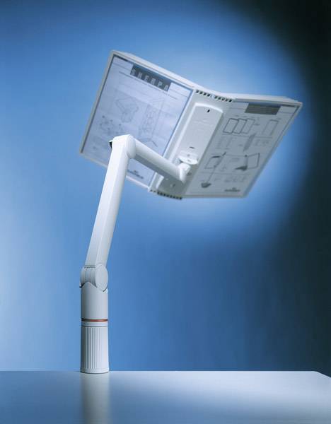 Duurzame Sherpa zwenkarm 10-vensterpanelen carrousel bureau liggend/staand A4-6