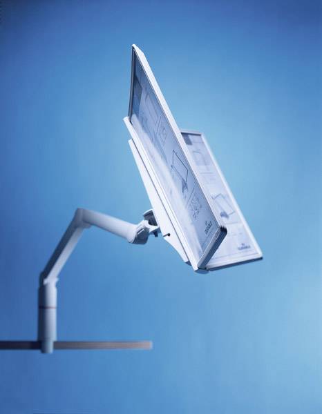 Duurzame Sherpa zwenkarm 10-vensterpanelen carrousel bureau liggend/staand A4-7