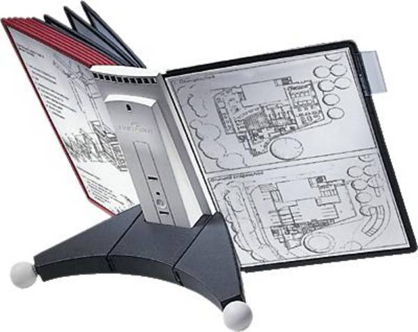 DURABLE SherpaTable displaypaneelsysteem, 10 displaypanelen, zwart/rood