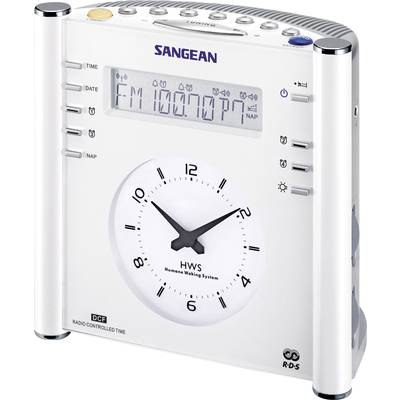 Sangean Atomic 30 Wekkerradio VHF (FM), Middengolf AUX  Wit