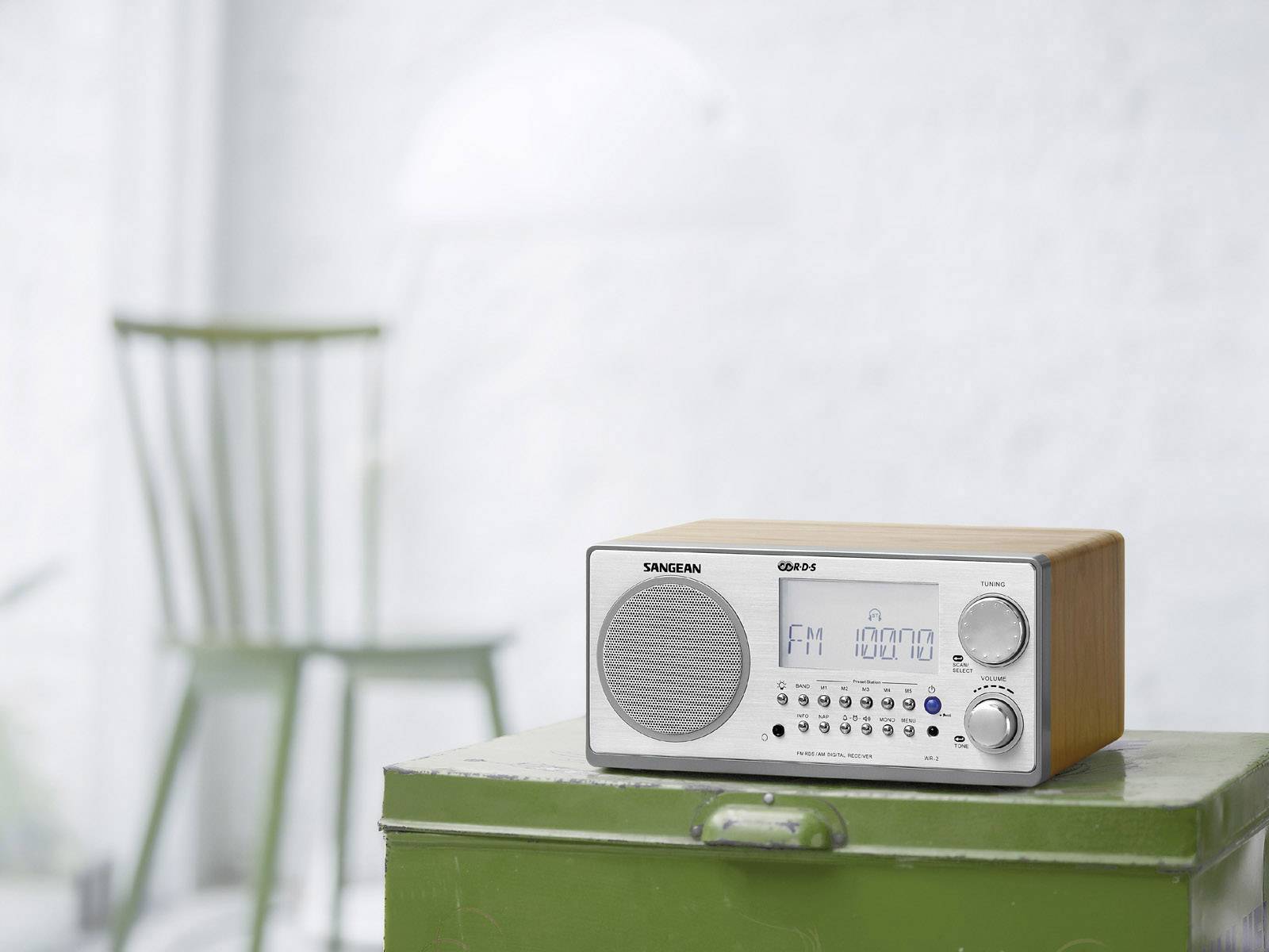 Sangean WR2 Tafelradio FM, AM AUX Walnoot, Zilver Conrad.nl