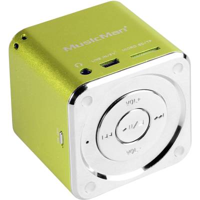 Mini-luidspreker Technaxx MusicMan Mini AUX, SD, USB Groen