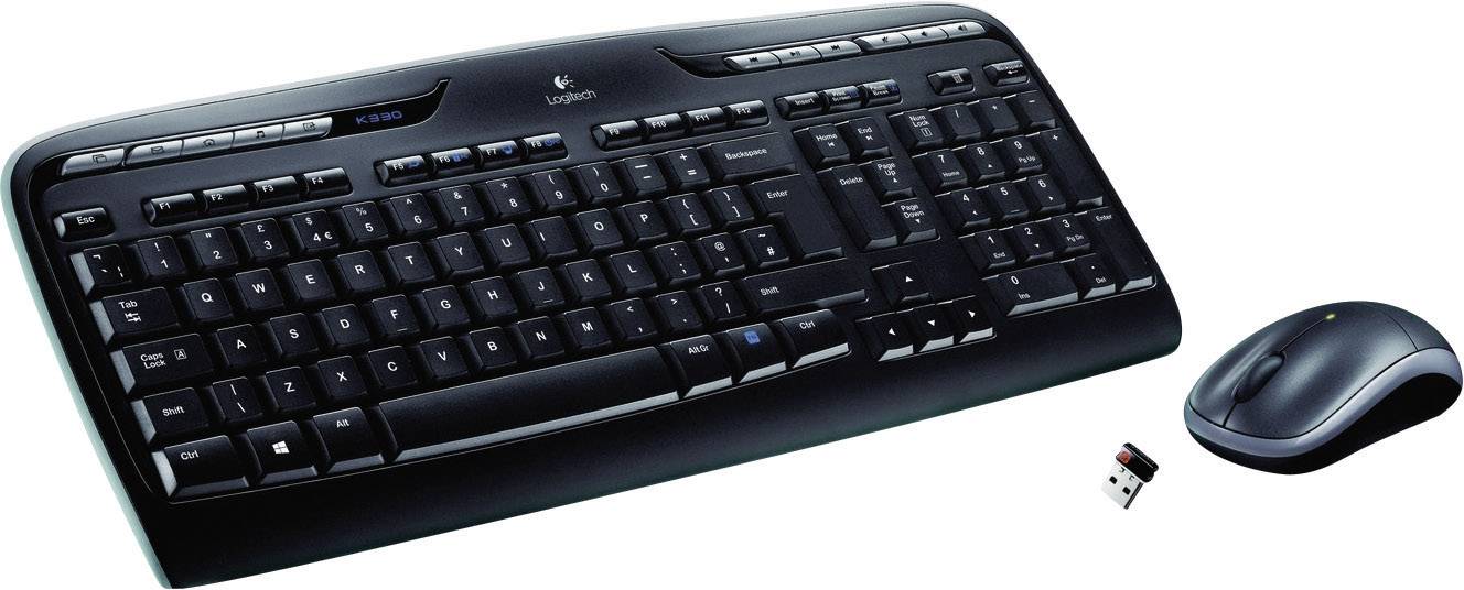 Logitech MK330 Wireless Combo Set met toetsenbord en muis Radiografisch Multimediatoetsen QWERTZ, Duits Zwart-0