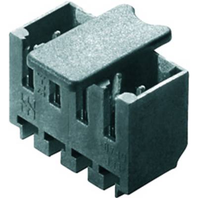 Een zwarte elektrische connector met meerdere ingangen. Wordt gebruikt voor het aansluiten en overdragen van elektrische signalen.