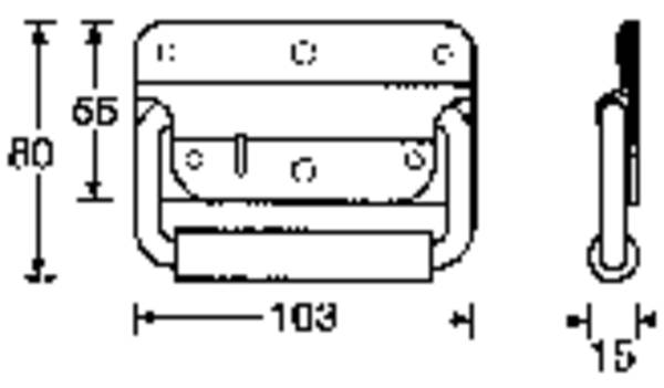 Adam Hall 3412 Boxgreep Staal (l x b x h) 103 x 80 x 15 mm