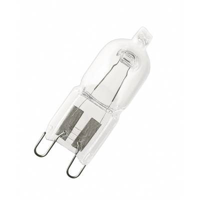 Een heldere halogeenlamp met twee pennen, ontworpen voor gebruik in verlichtingsarmaturen.
