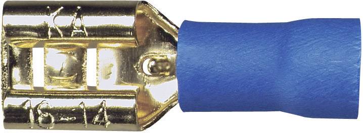 Een blauw-gouden kabeldstekker met de opdruk '16-14' op het metalen deel, gebruikt voor elektrische aansluitingen.