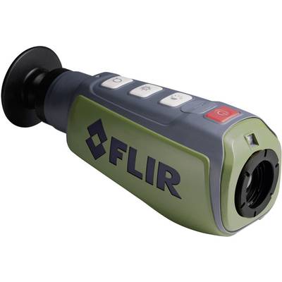 Draagbare warmtebeeldcamera met FLIR-logo, bedieningsknoppen bovenaan, geschikt voor nachtelijke observaties en temperatuurmetingen.
