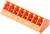 Oranje steekklem met zeven aansluitingen voor elektrische kabelverbinding.