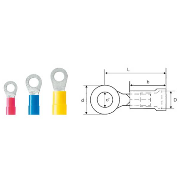 Weidmüller 9200260000 Ringkabelschoen Dwarsdoorsnede (max.): 6 mm² Schachtdiameter: 8.4 mm Deels geïsoleerd Geel 100 stuk(s)