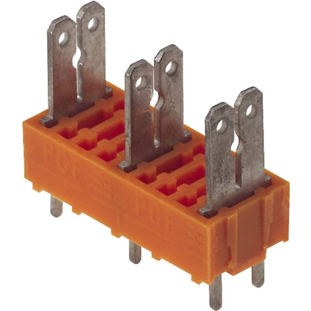 Weidmüller 9500750000 Splitter voor platte connectoren Insteekbreedte: 6.3 mm Insteekdikte: 0.8 mm 180 ° Deels geïsoleerd Oranje, Zilver 100 stuk(s)