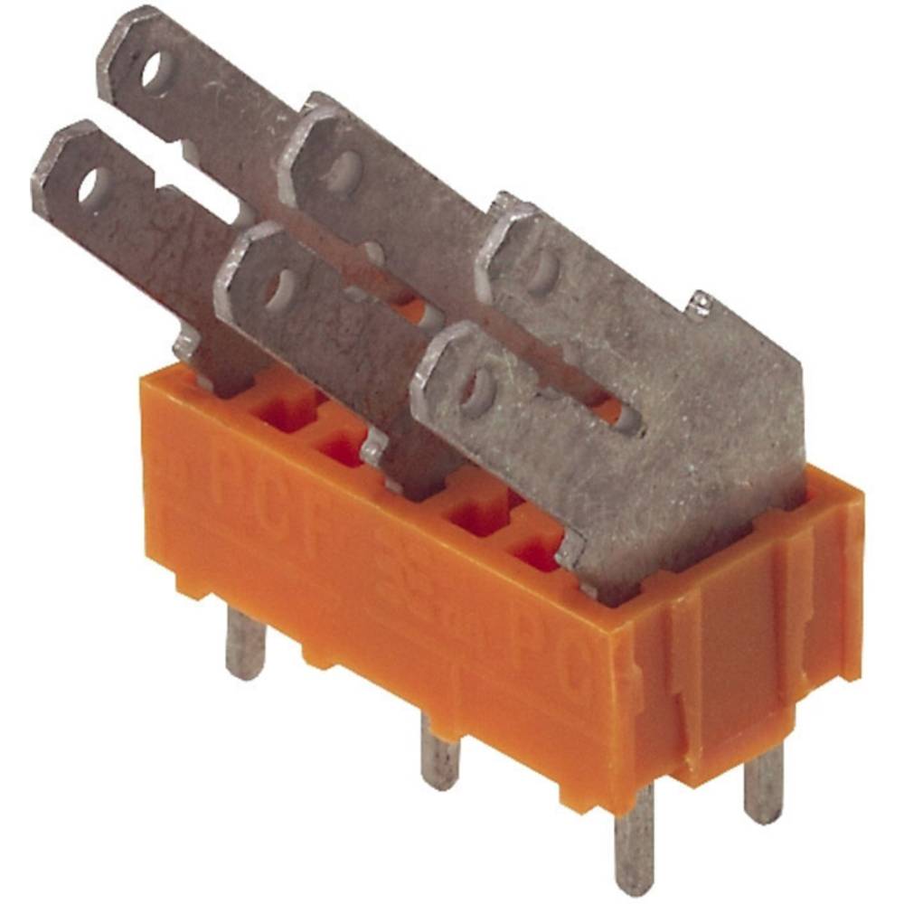 Weidmüller 9512060000 Splitter voor platte connectoren Insteekbreedte: 6.3 mm Insteekdikte: 0.8 mm 135 ° Deels geïsoleerd Oranje, Zilver 50 stuk(s)