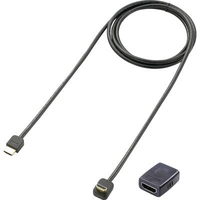 SpeaKa Professional SP-1572572 HDMI-kabel HDMI Verlengkabel HDMI-A-stekker, HDMI-A-bus 0.90 m Zwart Audio Return Channel