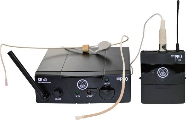 Headset Draadloze microfoonset AKG WMS40 Mini Sport Set ISM 1 Zendmethode:Radiografisch