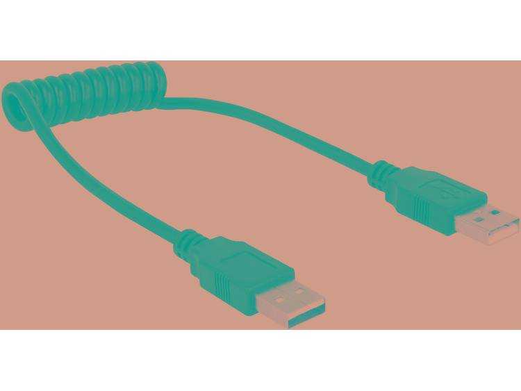 Delock USB 2.0 Aansluitkabel [1x USB 2.0 stekker A 1x USB 2.0 stekker A] 0.60 m Zwart Spiraalkabel