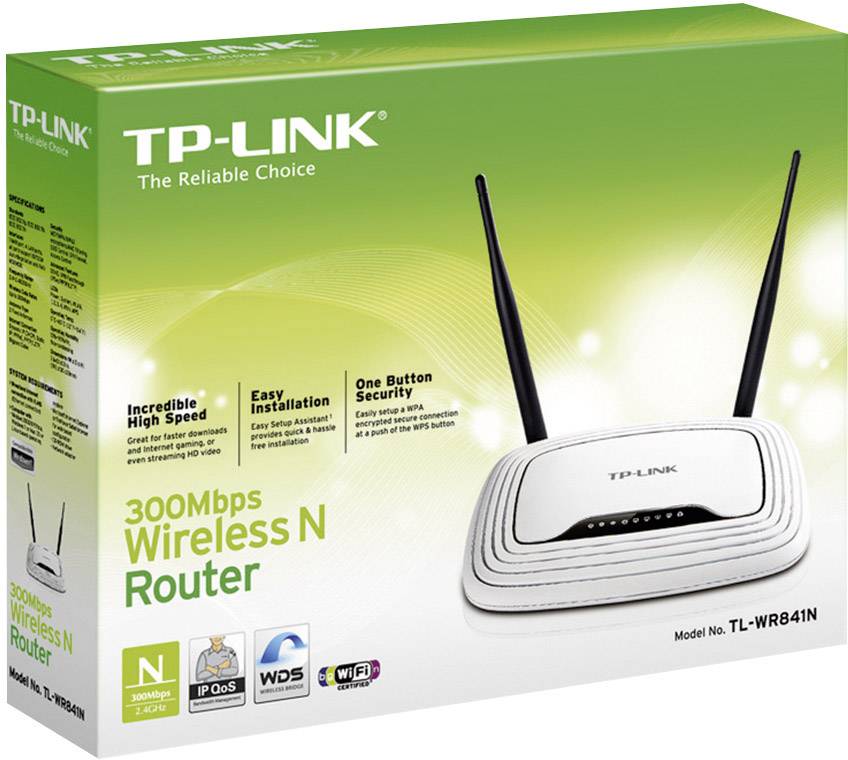 TPLINK TLWR841N WiFirouter 2.4 GHz 300 Mbit/s Conrad.nl