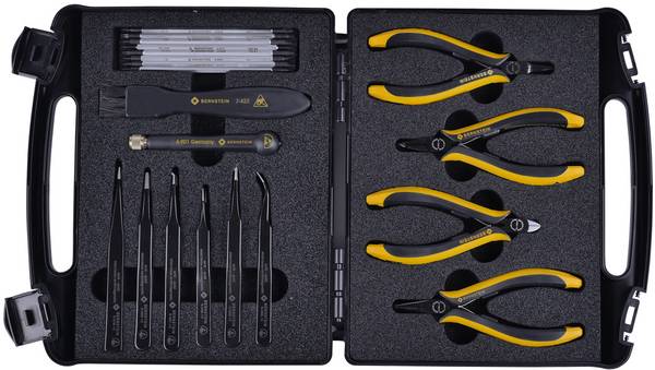BERNSTEIN Tools for Electronics Bernstein Werkzeugfabrik 2230 Gereedschapsset ESD Incl. koffer 20-delig