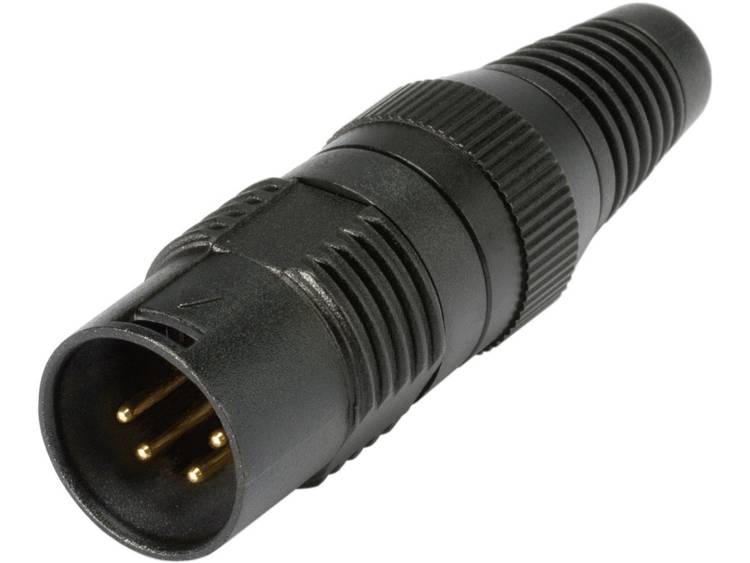 XLR-connector Stekker, recht Aantal polen: 4 Zwart Hicon HI-X4CM-G 1 stuks