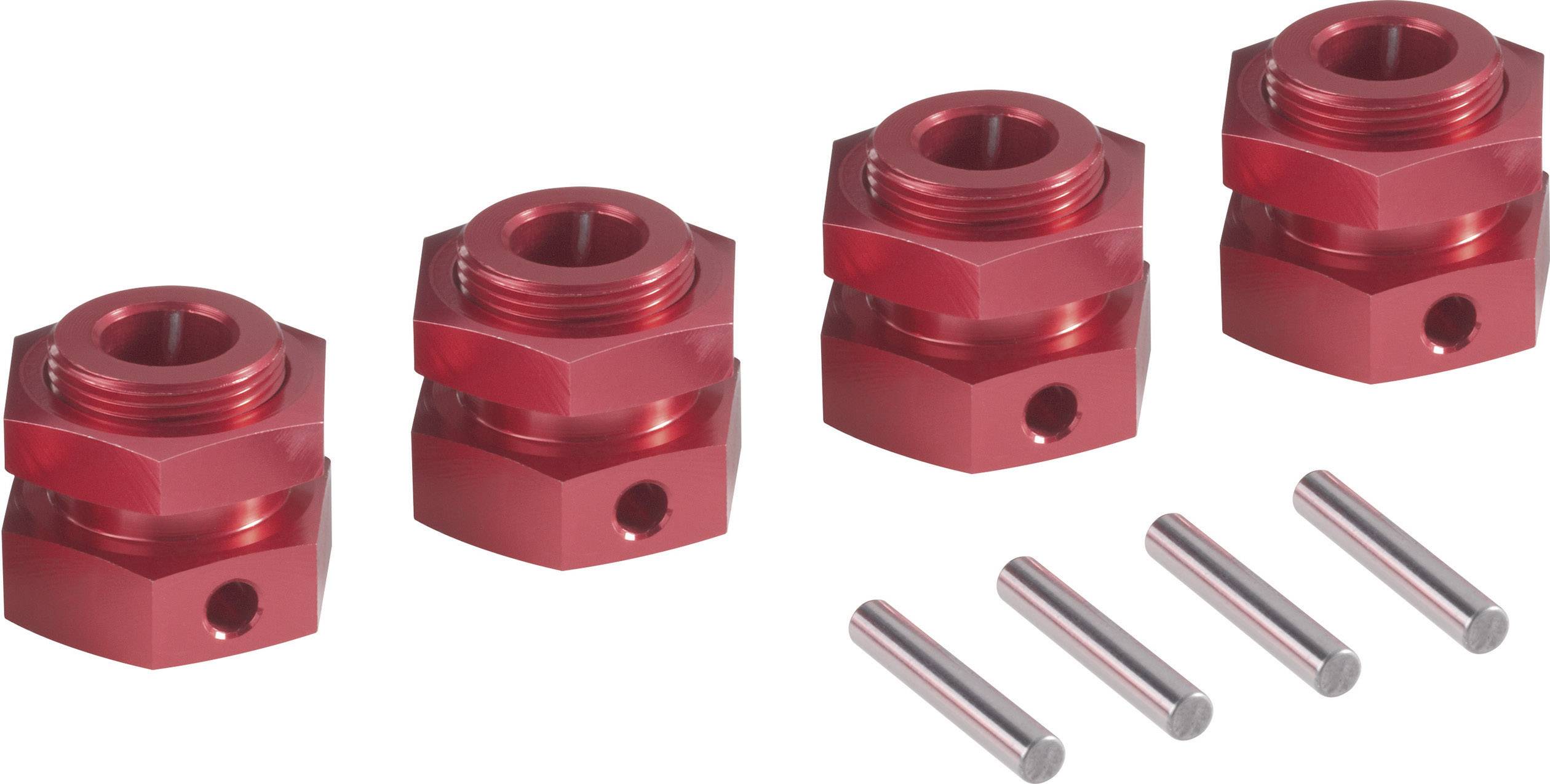 Reely 1:5 Aluminium velgmeenemers 24 mm 6-kant Rood (metallic) 1 stuk(s)
