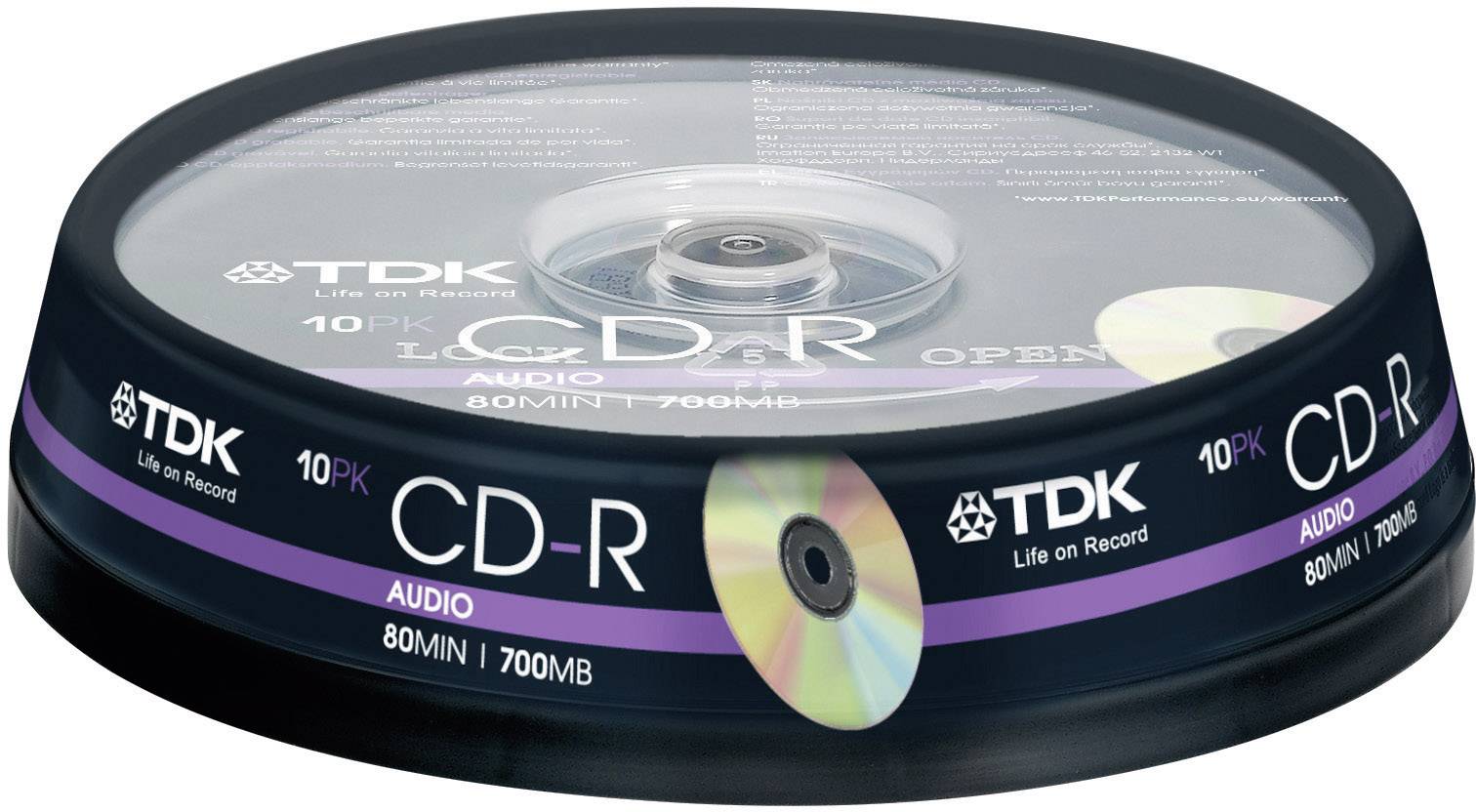 CDR audio disc 700 MB TDK CDRXG80CB10 10 stuks Jewelcase Conrad.nl