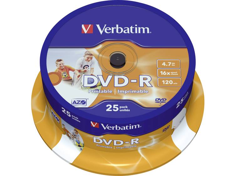 Verbatim DVD-R Printable 43538 4.7 GB 120 min. 25 Stuks