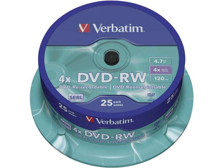 Verbatim DVD-RW 43639 4.7 GB 120 min. 25 Stuks